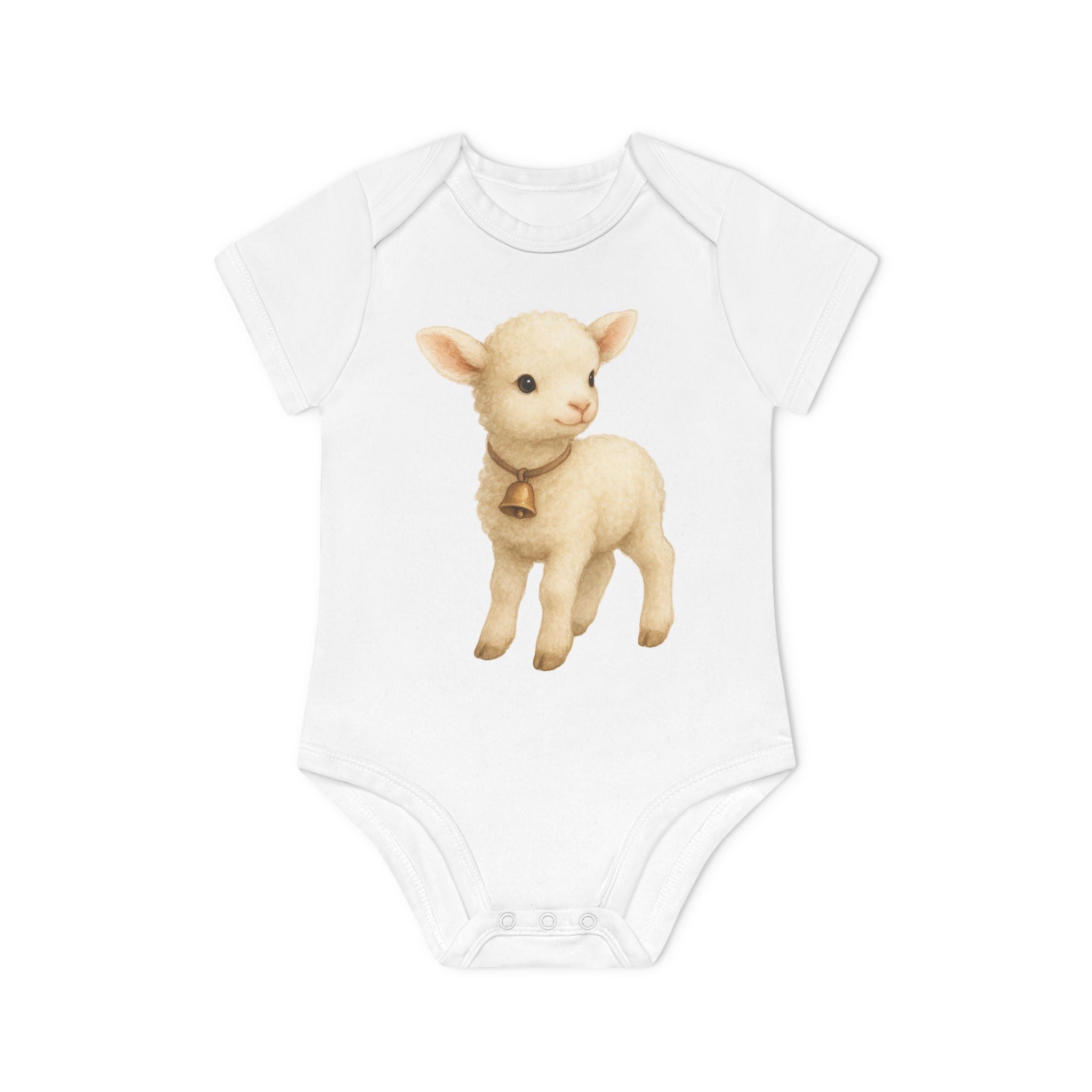 'Little Lamb with Bell' Babyrompertje met korte mouwen