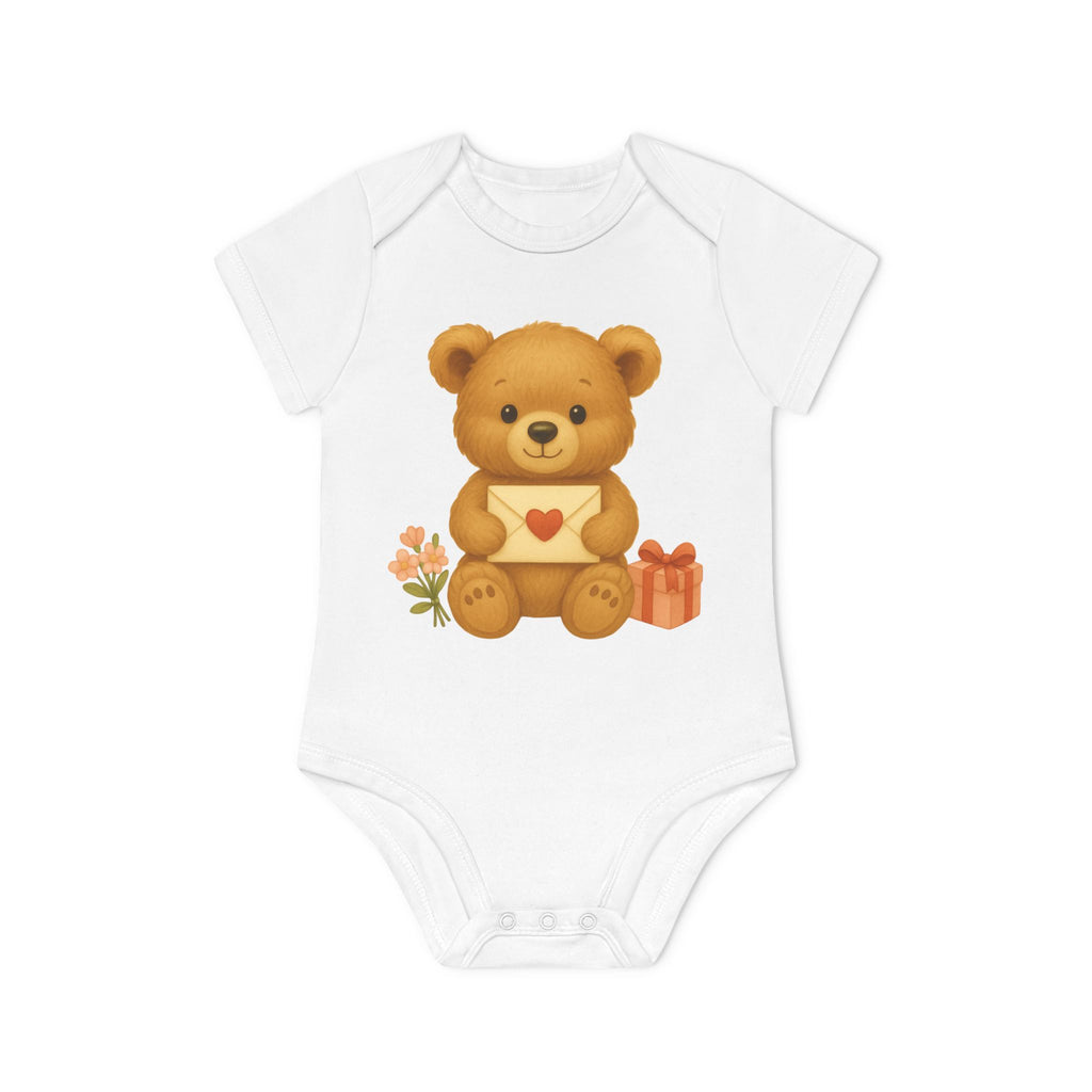 'Teddy Bear Valentine' babyrompertje met korte mouwen