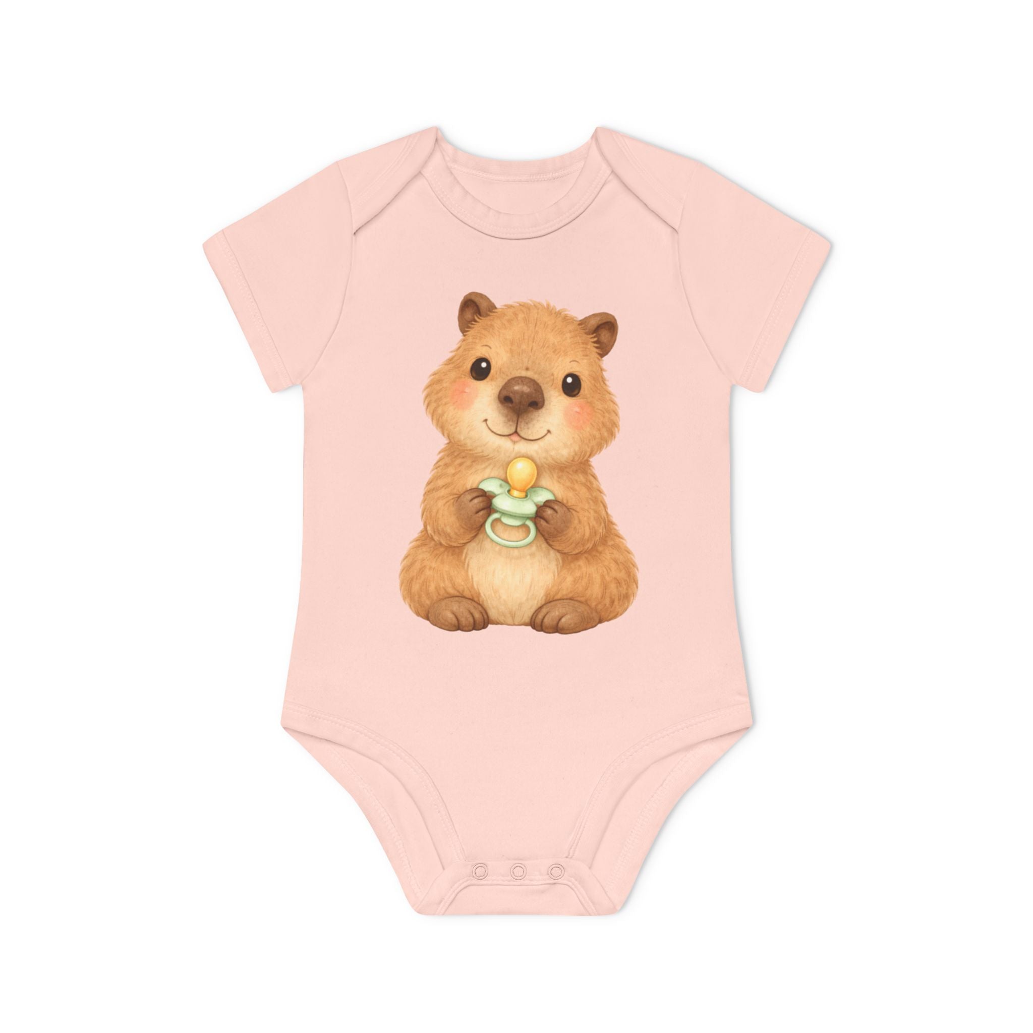'Little Capybara with Pacifier' babyrompertje met korte mouwen