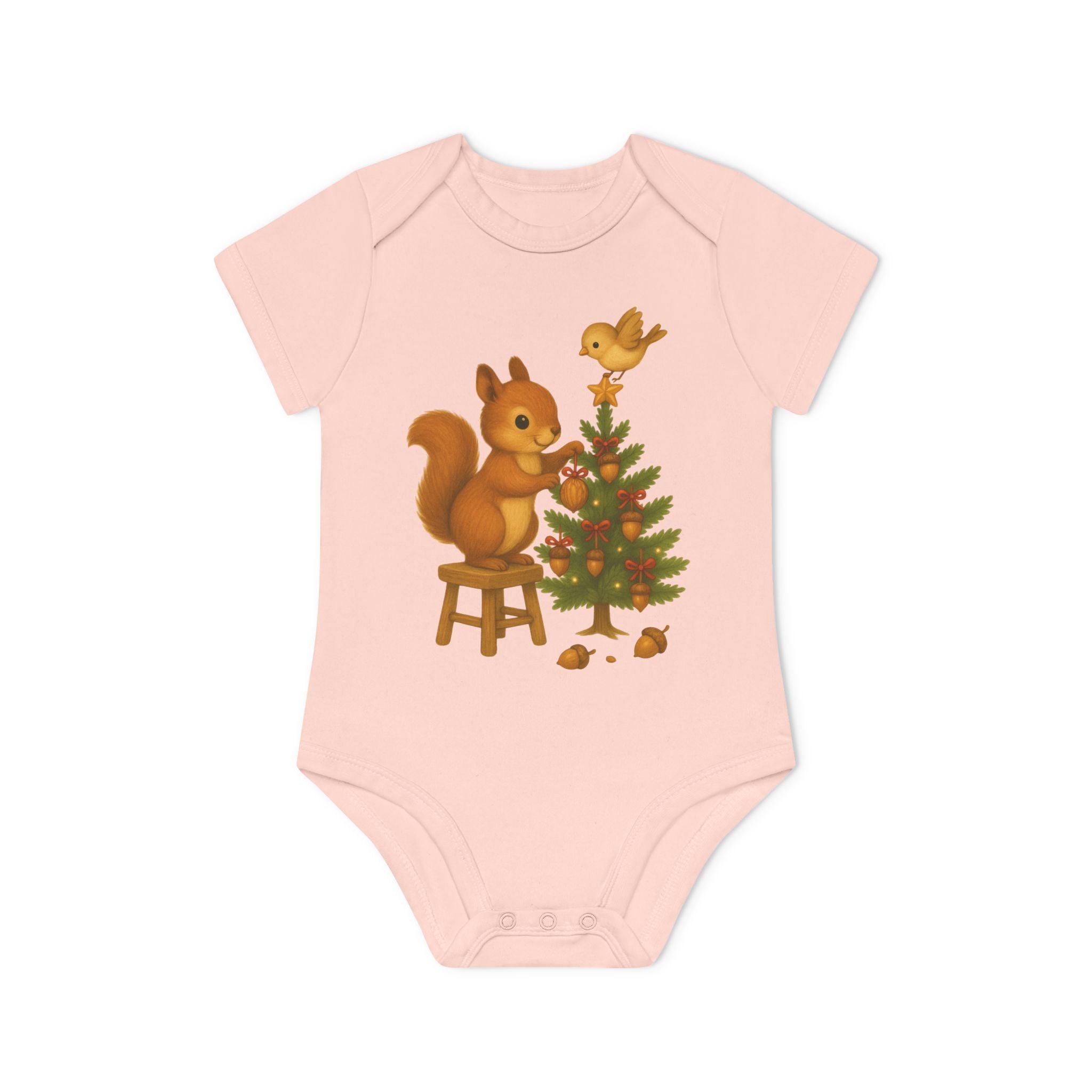 'De Kerstmagie van de Kleine Eekhoorn' baby rompertje met korte mouwen