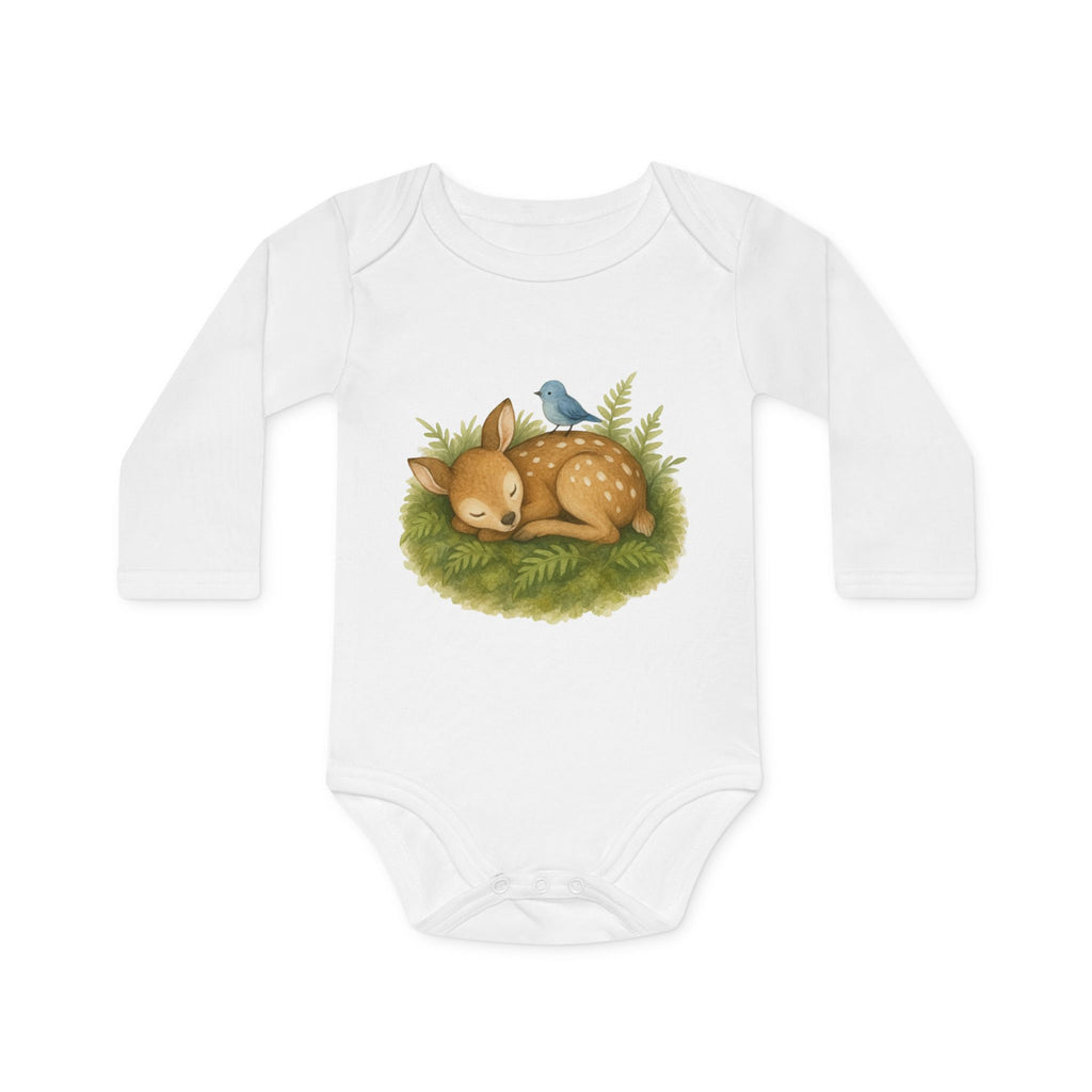 'Sleeping Fawn in the Forest' babyrompertje met lange mouwen