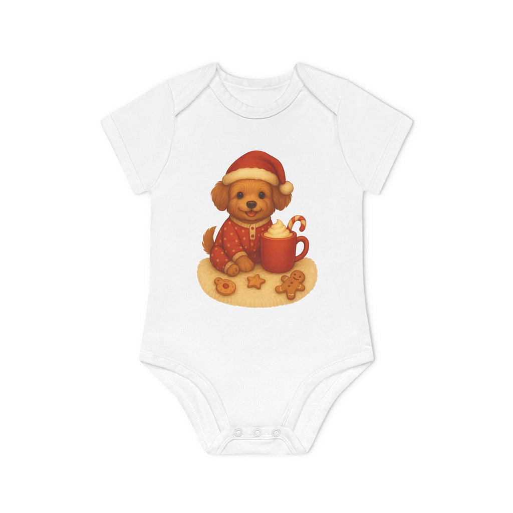 'Kerstpuppy' Baby rompertje met korte mouwen