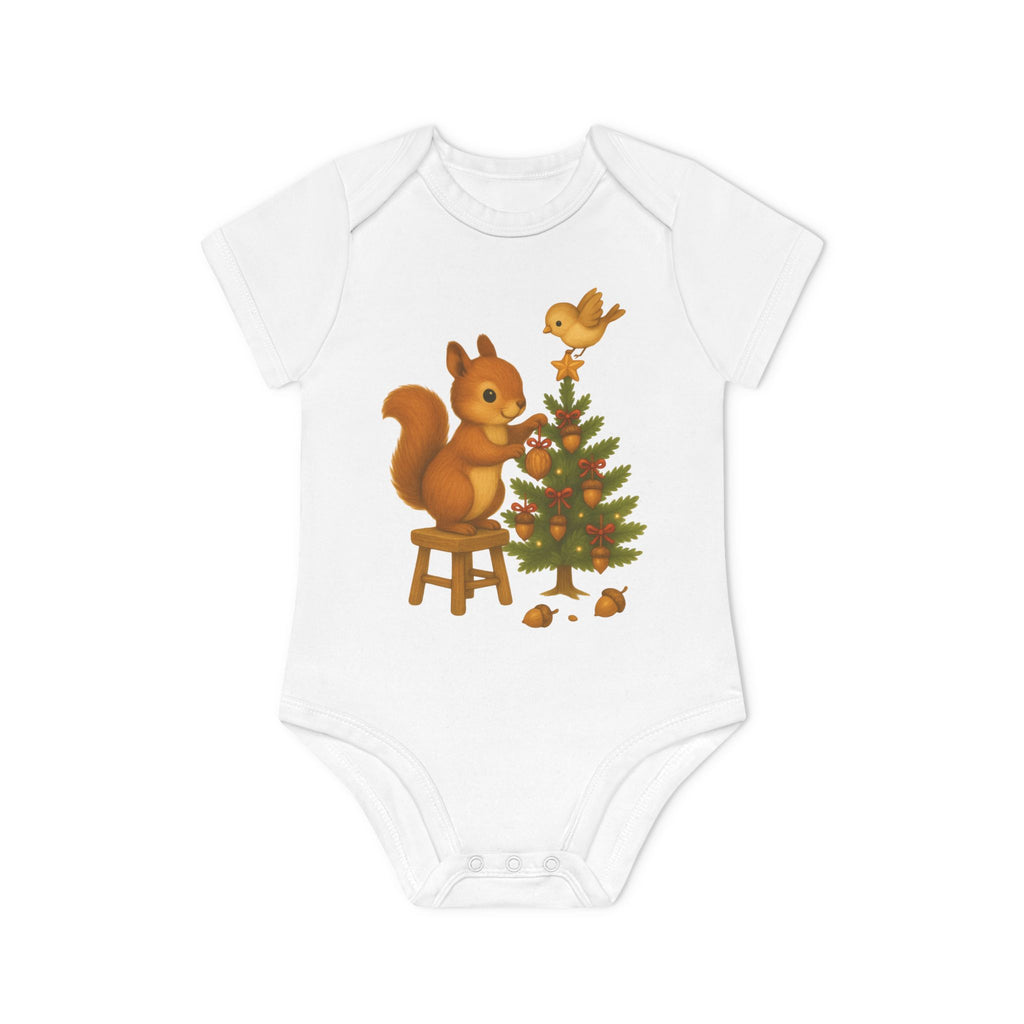 'De Kerstmagie van de Kleine Eekhoorn' baby rompertje met korte mouwen