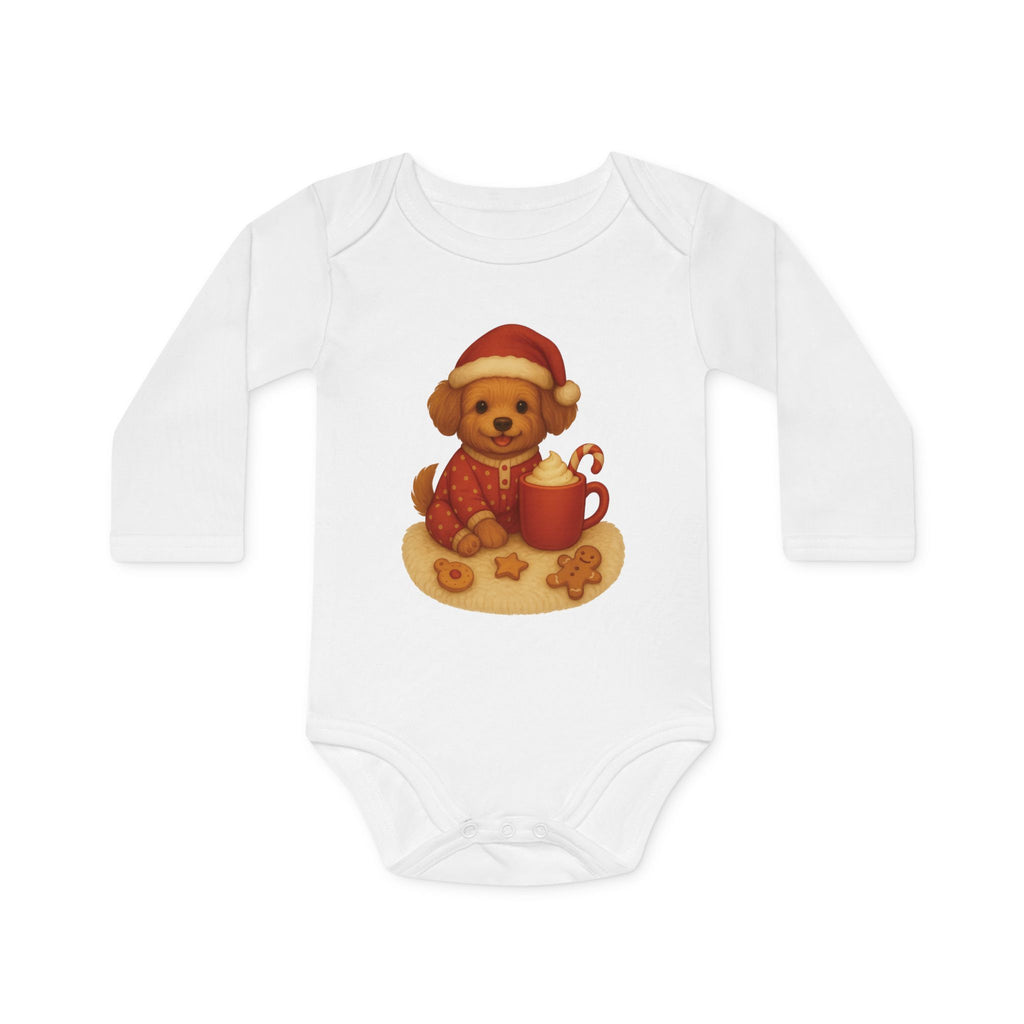 'Kerstpuppy' Baby rompertje met lange mouwen