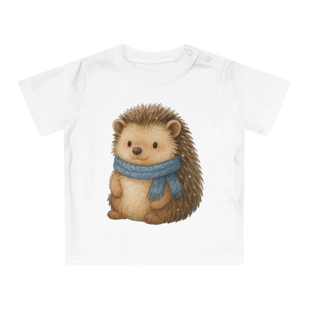 'Baby Boy Hedgehog with Blue Scarf' baby t-shirt
