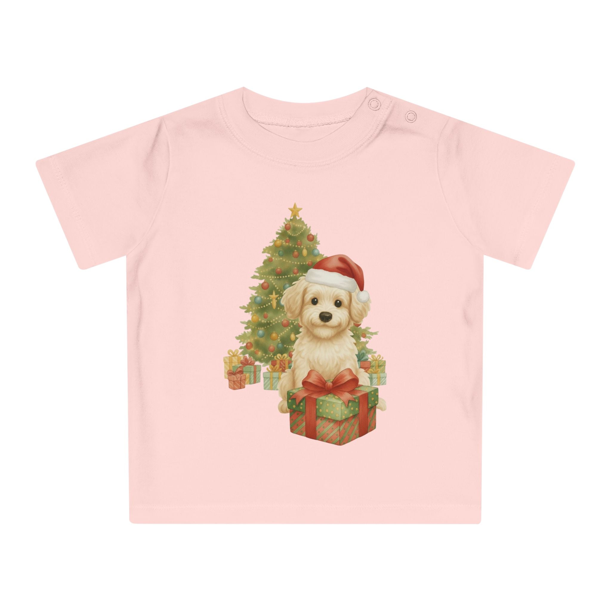 'Kerst puppy verrassing' baby t-shirt
