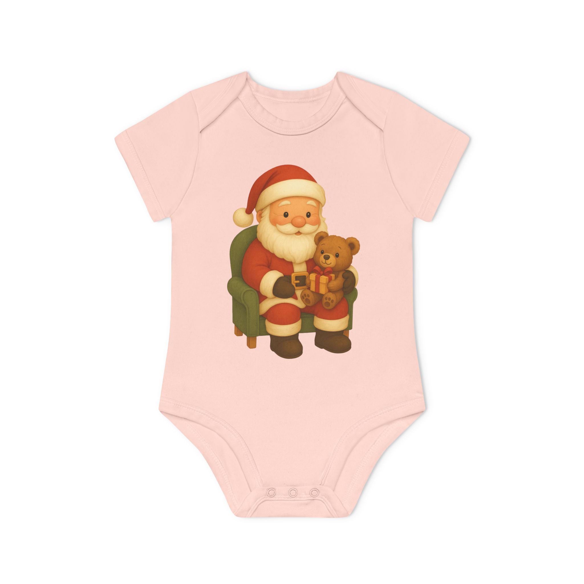 'Santa's Knuffeltijd' baby rompertje met korte mouwen