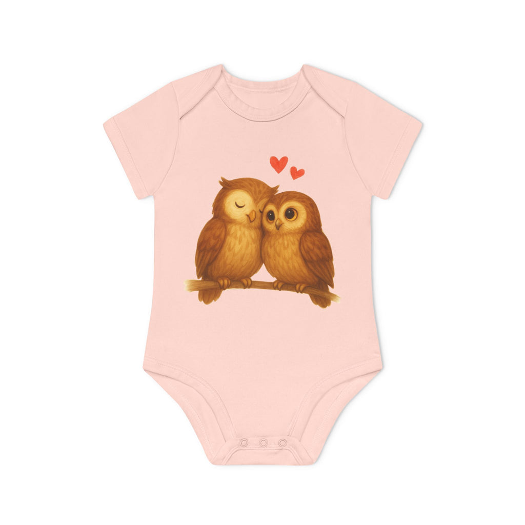 'Owls in Love' baby bodysuit short-sleeve