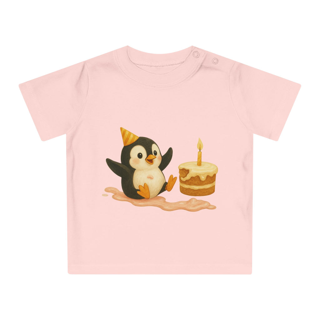 'Pinguïn met taart heeft plezier' Baby t-shirt