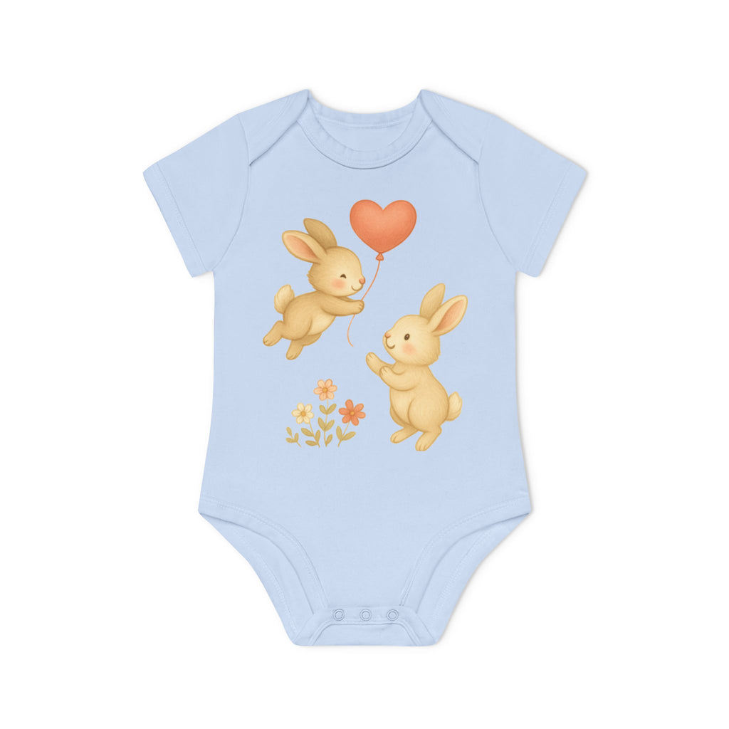 'Konijnenliefde' Babyrompertje met korte mouwen