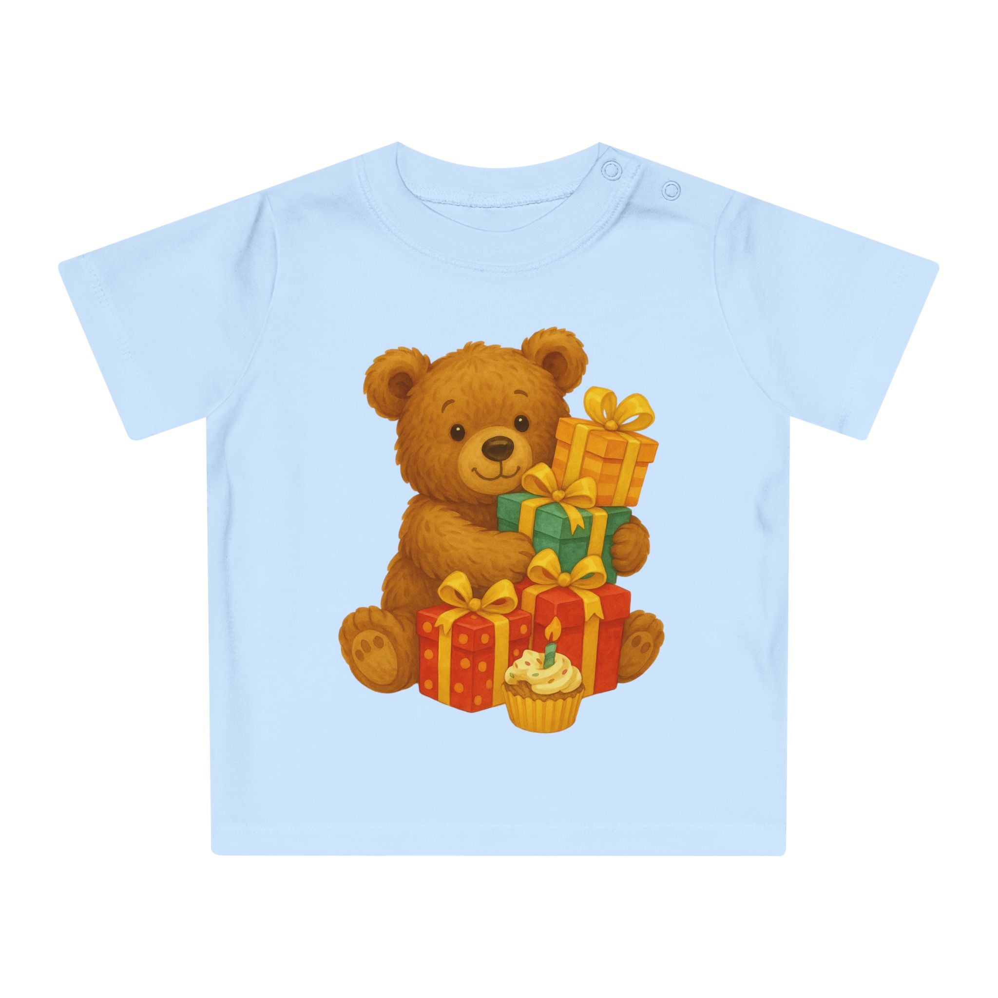 'Verjaardagsbeer met cadeautjes' Baby t-shirt