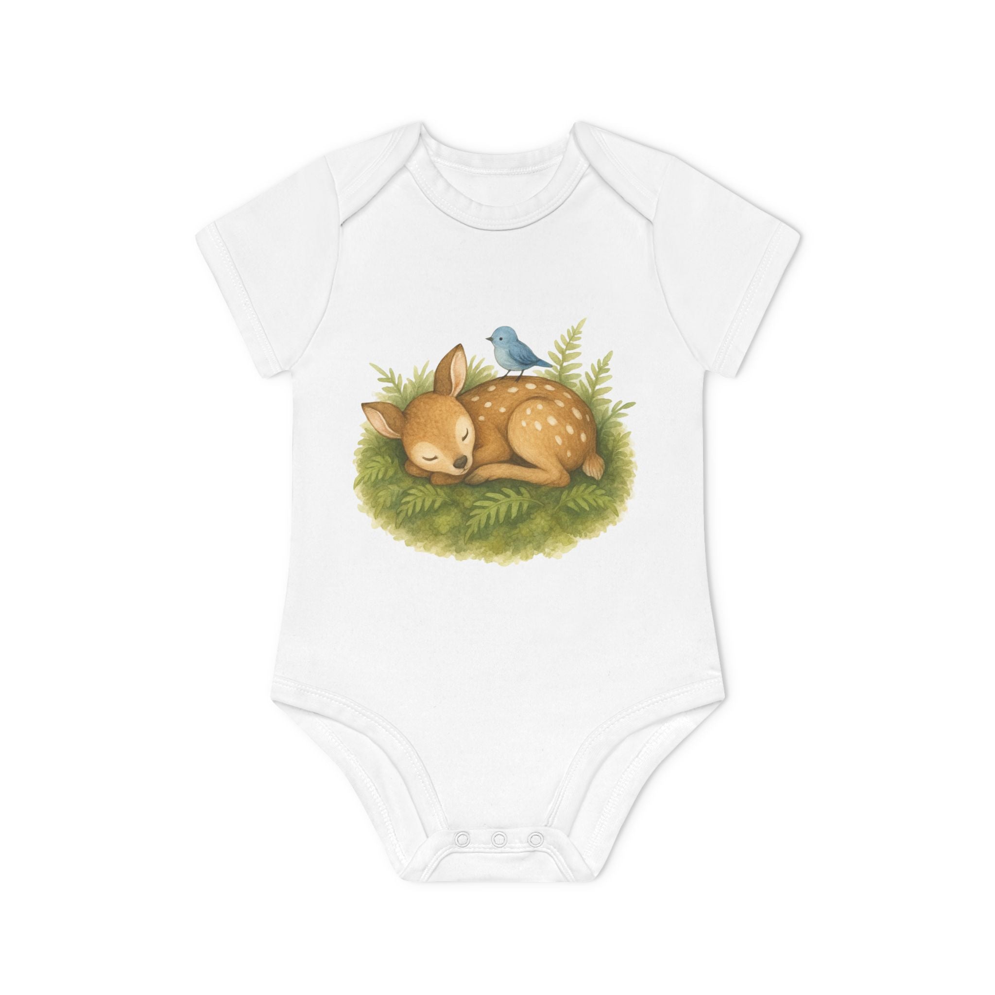 'Sleeping Fawn in the Forest' Babyrompertje met korte mouwen