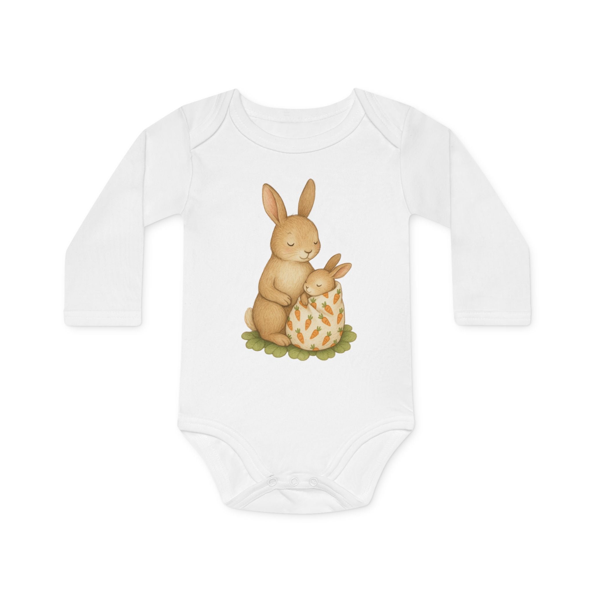 'Mama Bunny with Baby' babyrompertje met lange mouwen
