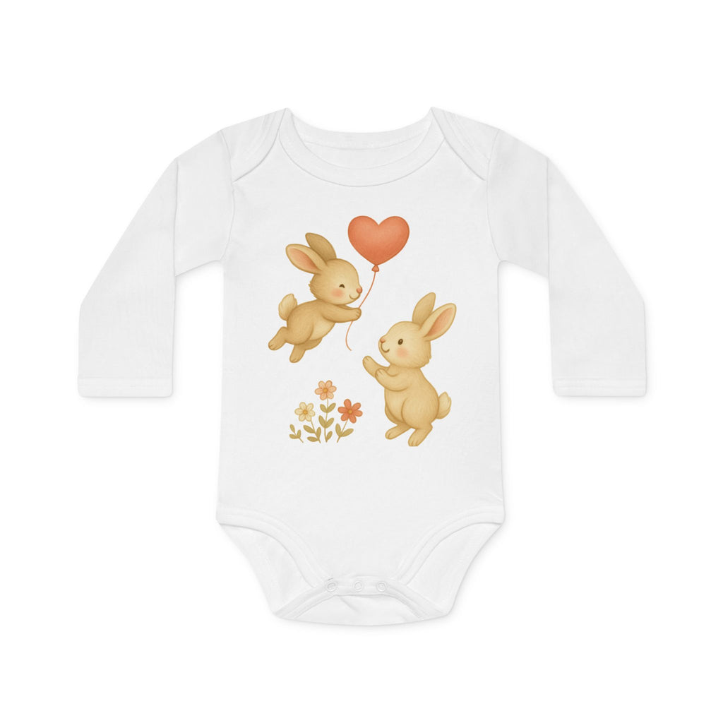 'Konijnenliefde' baby rompertje met lange mouwen