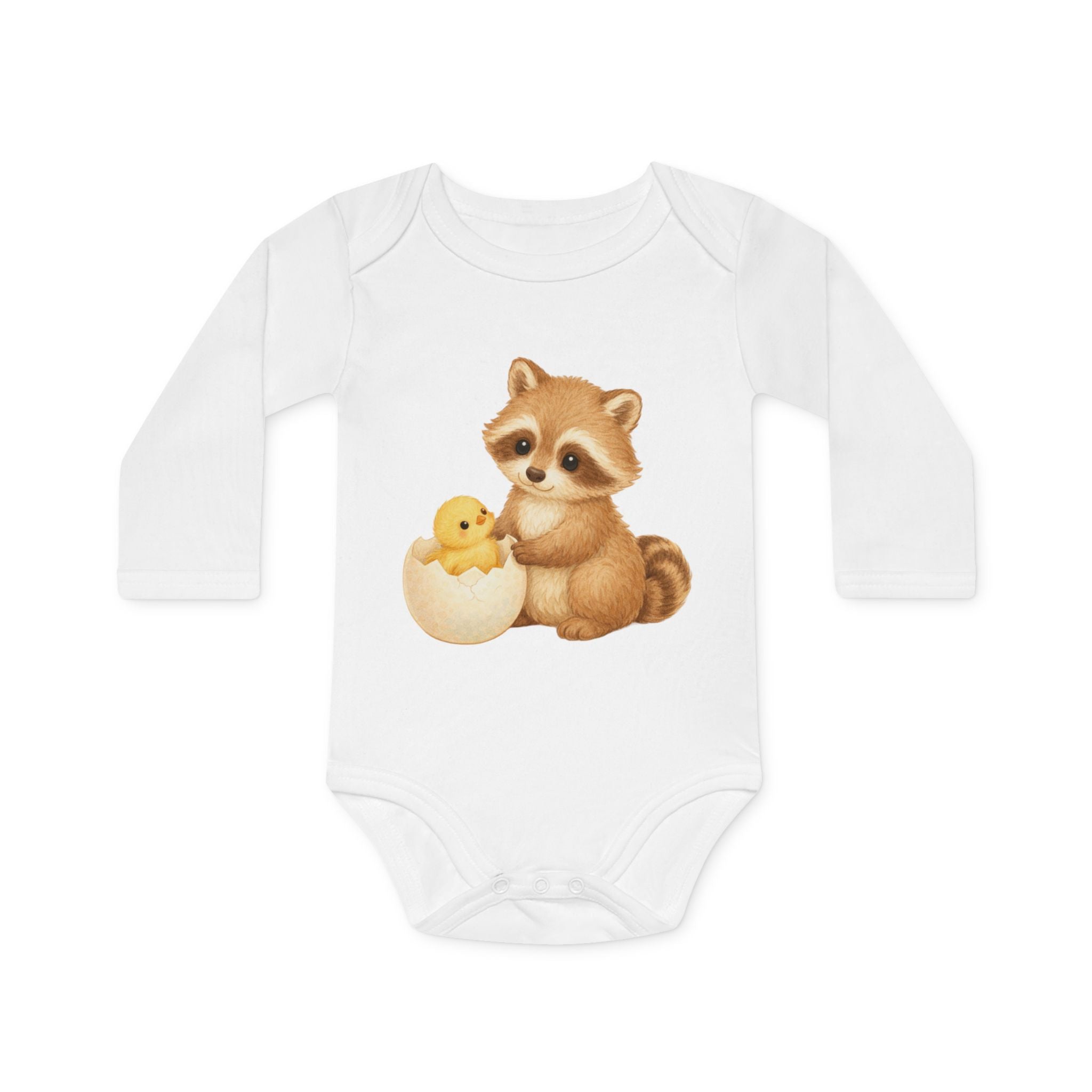 'Little Easter Raccoon' babyrompertje met lange mouwen