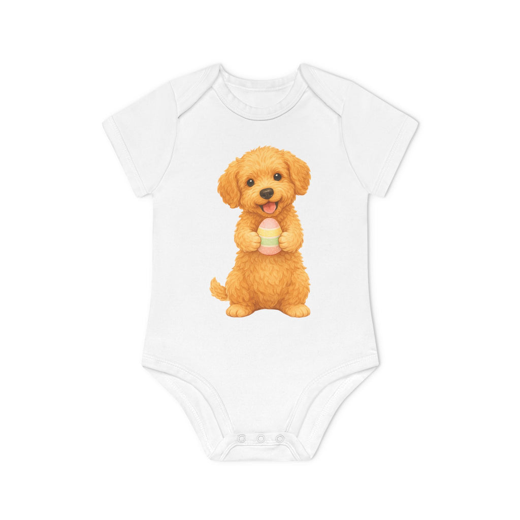 'Happy Easter Little Labradoodle' babyrompertje met korte mouwen