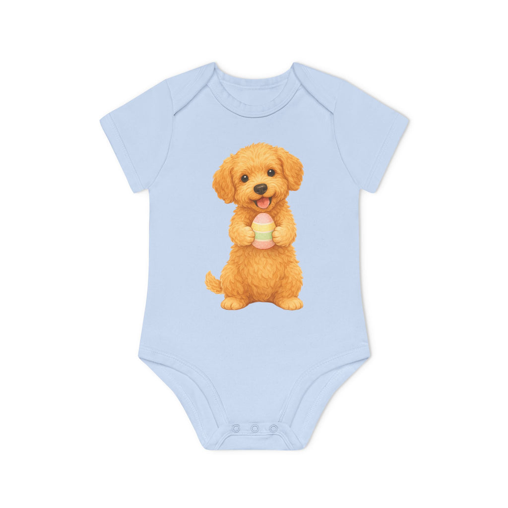 'Happy Easter Little Labradoodle' babyrompertje met korte mouwen
