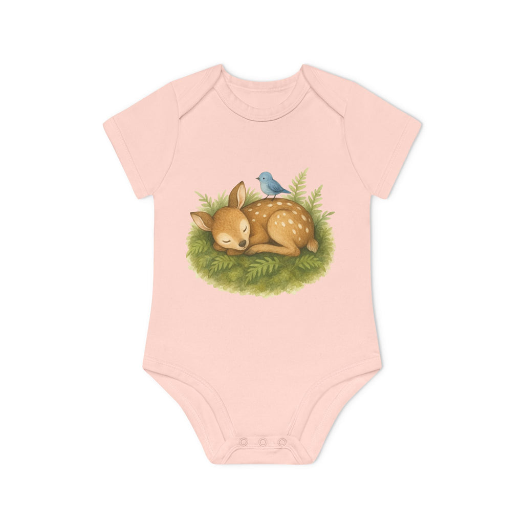 'Sleeping Fawn in the Forest' Babyrompertje met korte mouwen