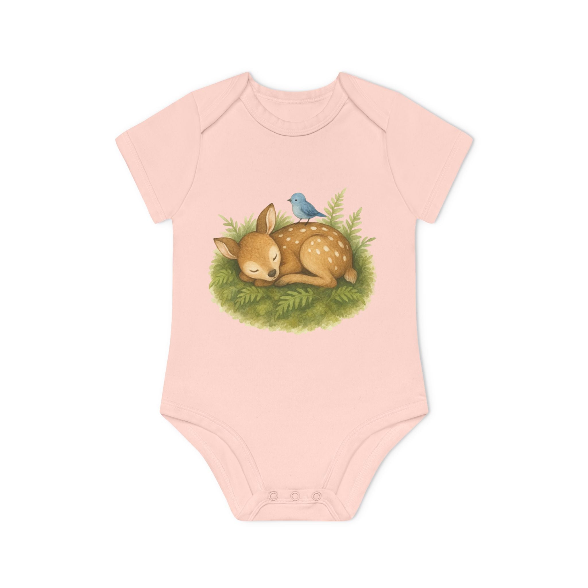 'Sleeping Fawn in the Forest' Babyrompertje met korte mouwen