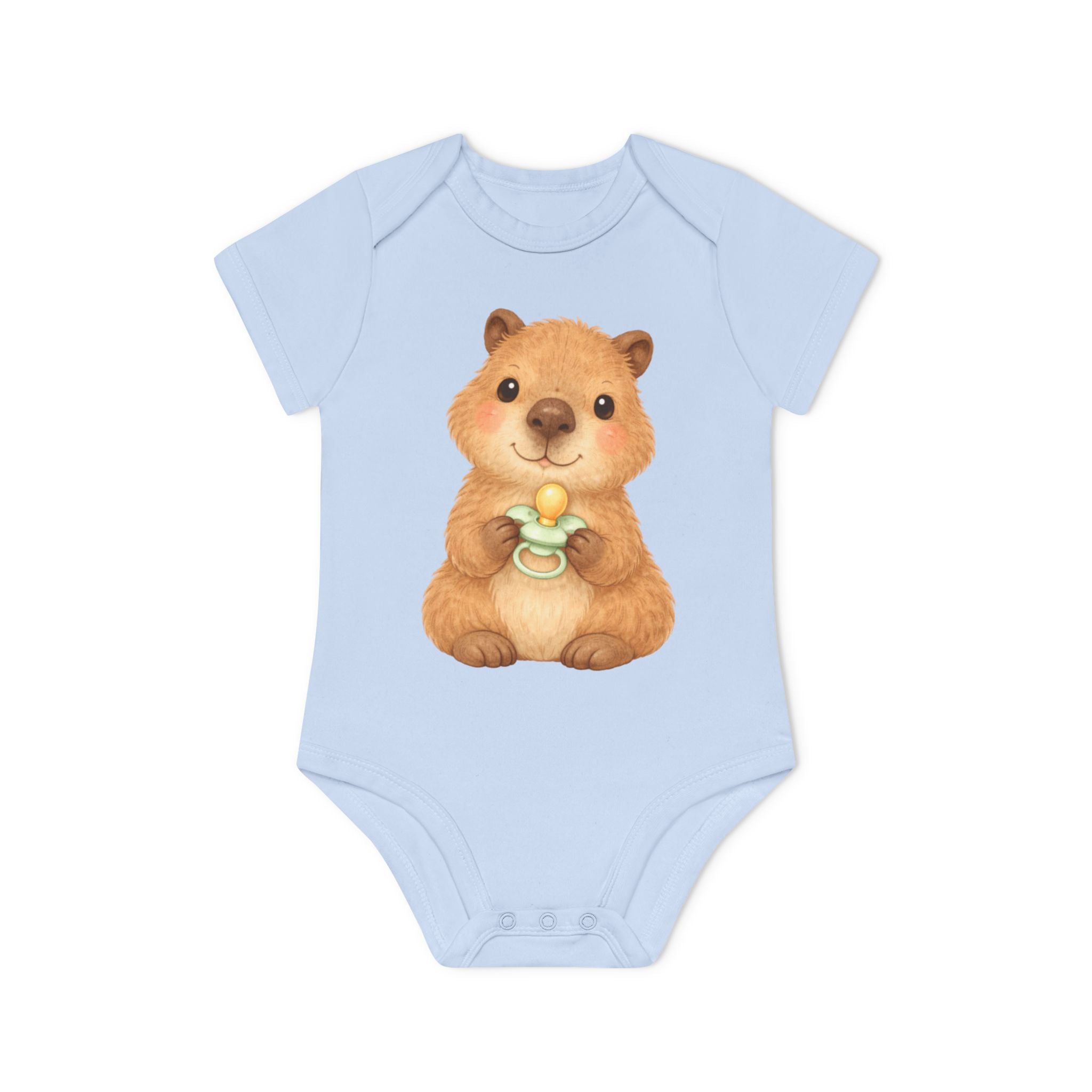 'Little Capybara with Pacifier' babyrompertje met korte mouwen