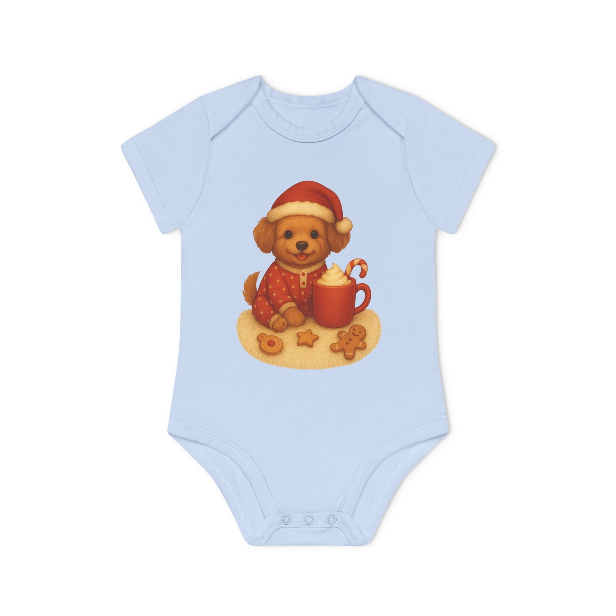 'Kerstpuppy' Baby rompertje met korte mouwen