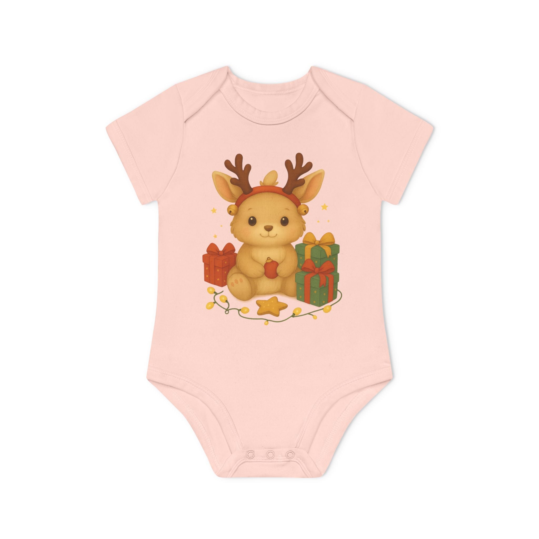'Het kleine rendierkonijntje' Baby rompertje met korte mouwen