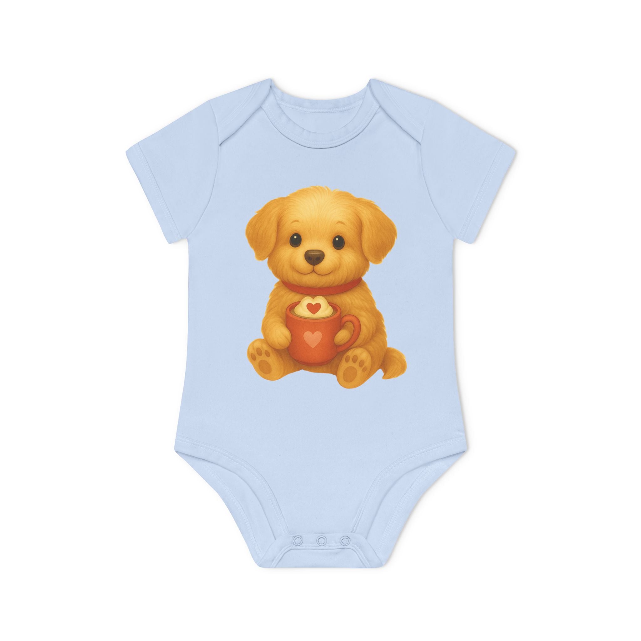 'Cup of love puppy' babyrompertje met korte mouwen