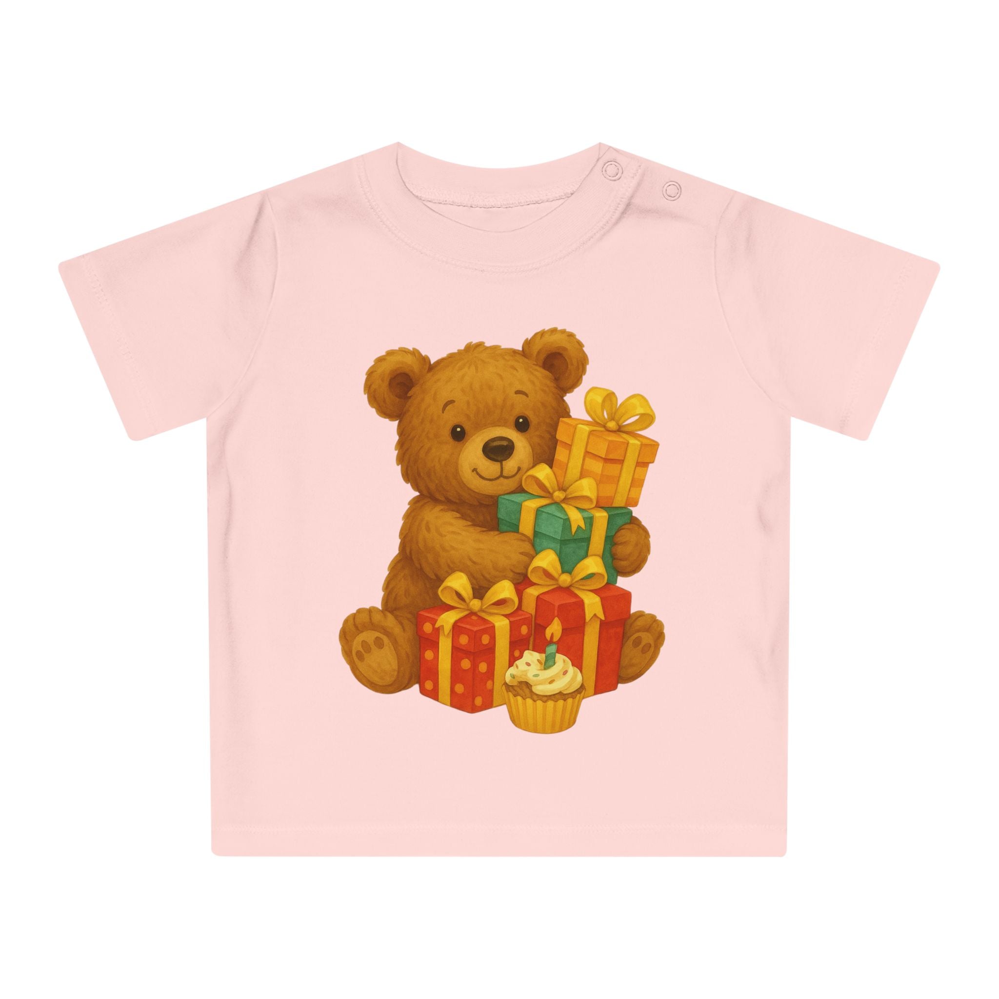 'Verjaardagsbeer met cadeautjes' Baby t-shirt
