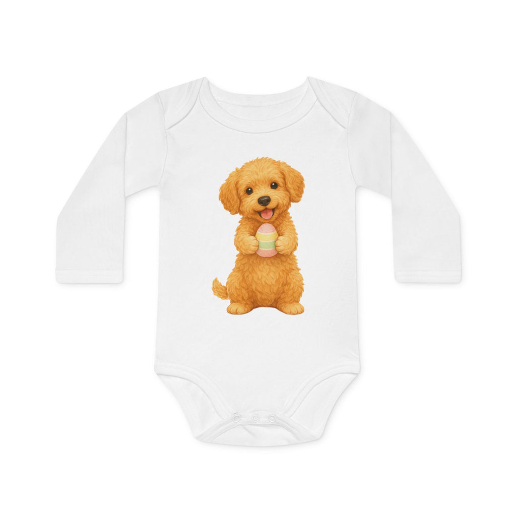 'Happy Easter Little Labradoodle' babyrompertje met lange mouwen
