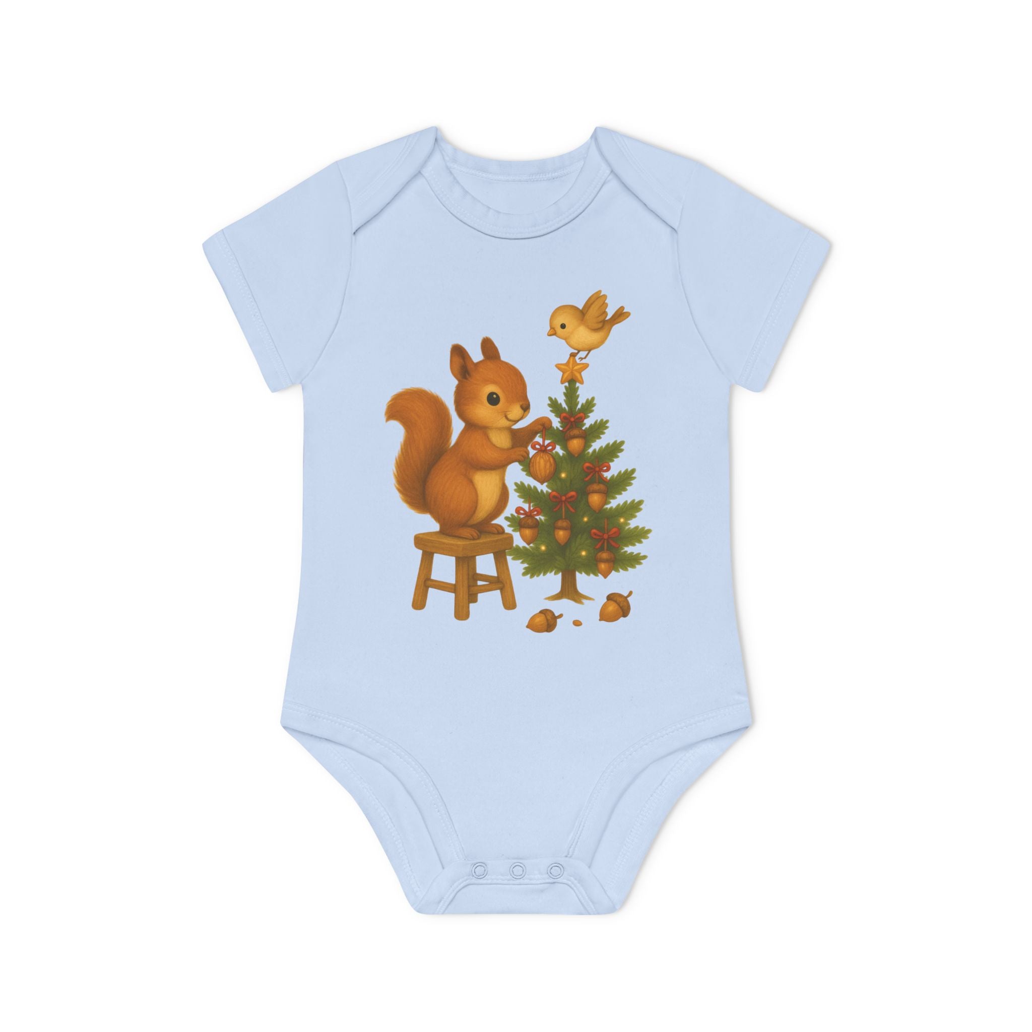 'De Kerstmagie van de Kleine Eekhoorn' baby rompertje met korte mouwen