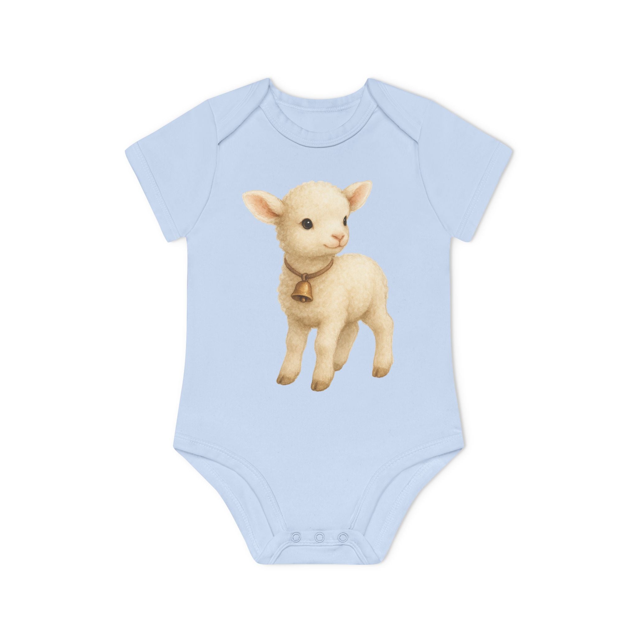 'Little Lamb with Bell' Babyrompertje met korte mouwen