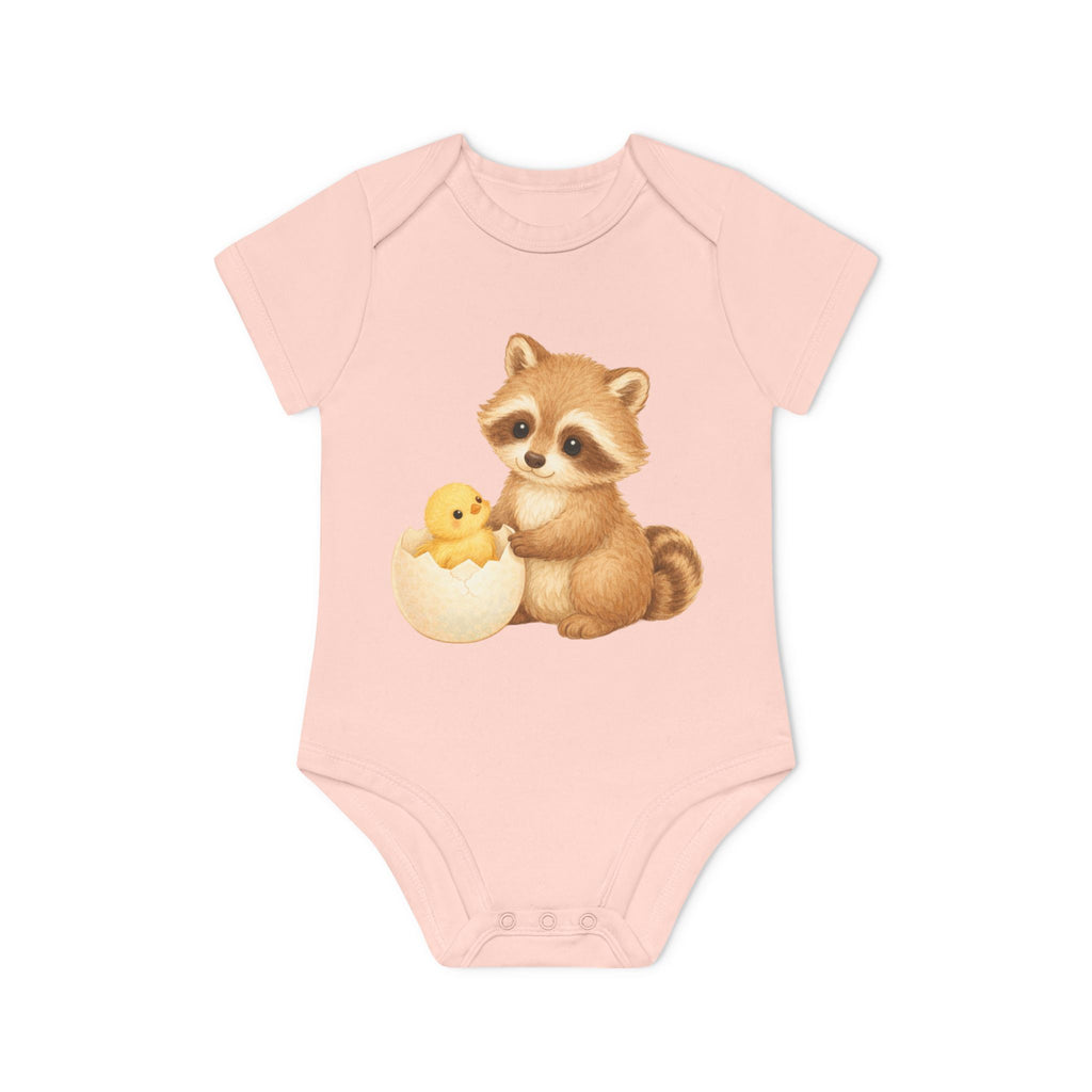'Little Easter Raccoon' babyrompertje met korte mouwen
