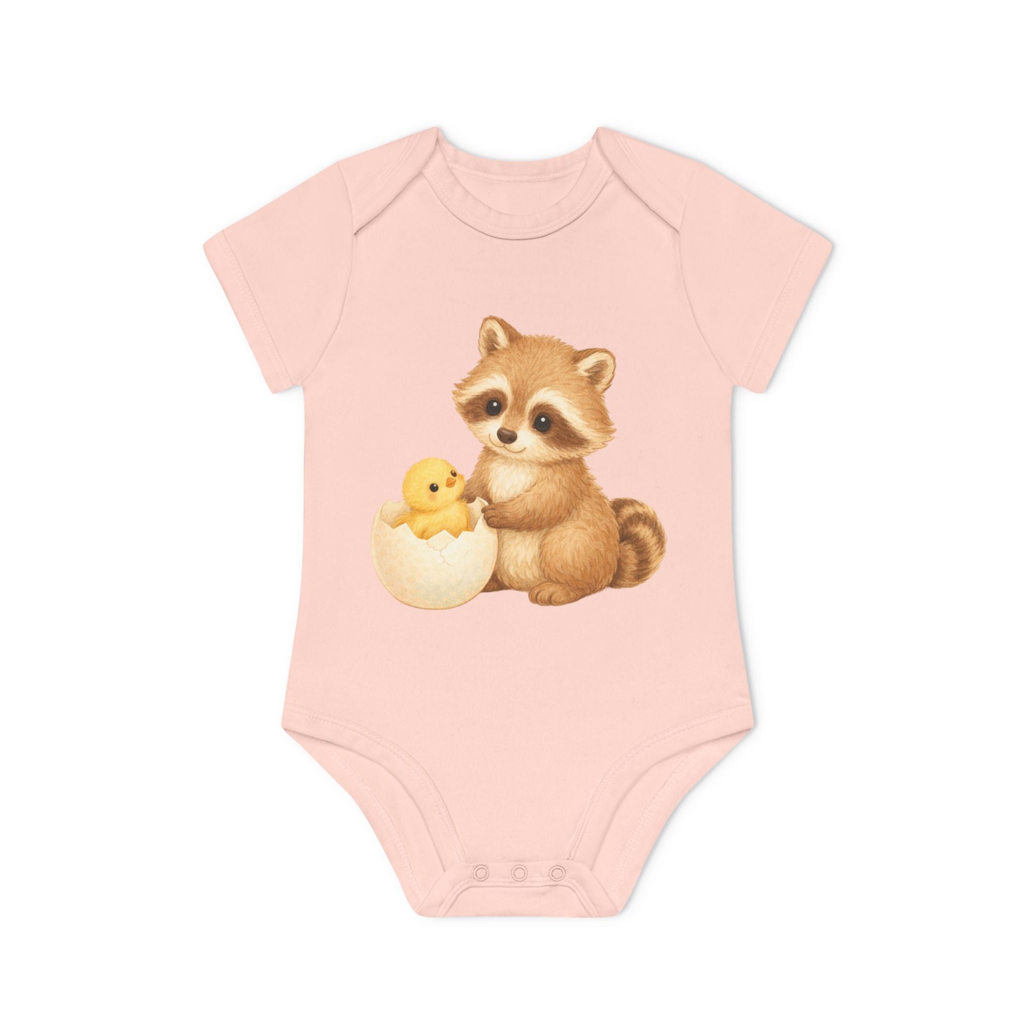 'Little Easter Raccoon' babyrompertje met korte mouwen