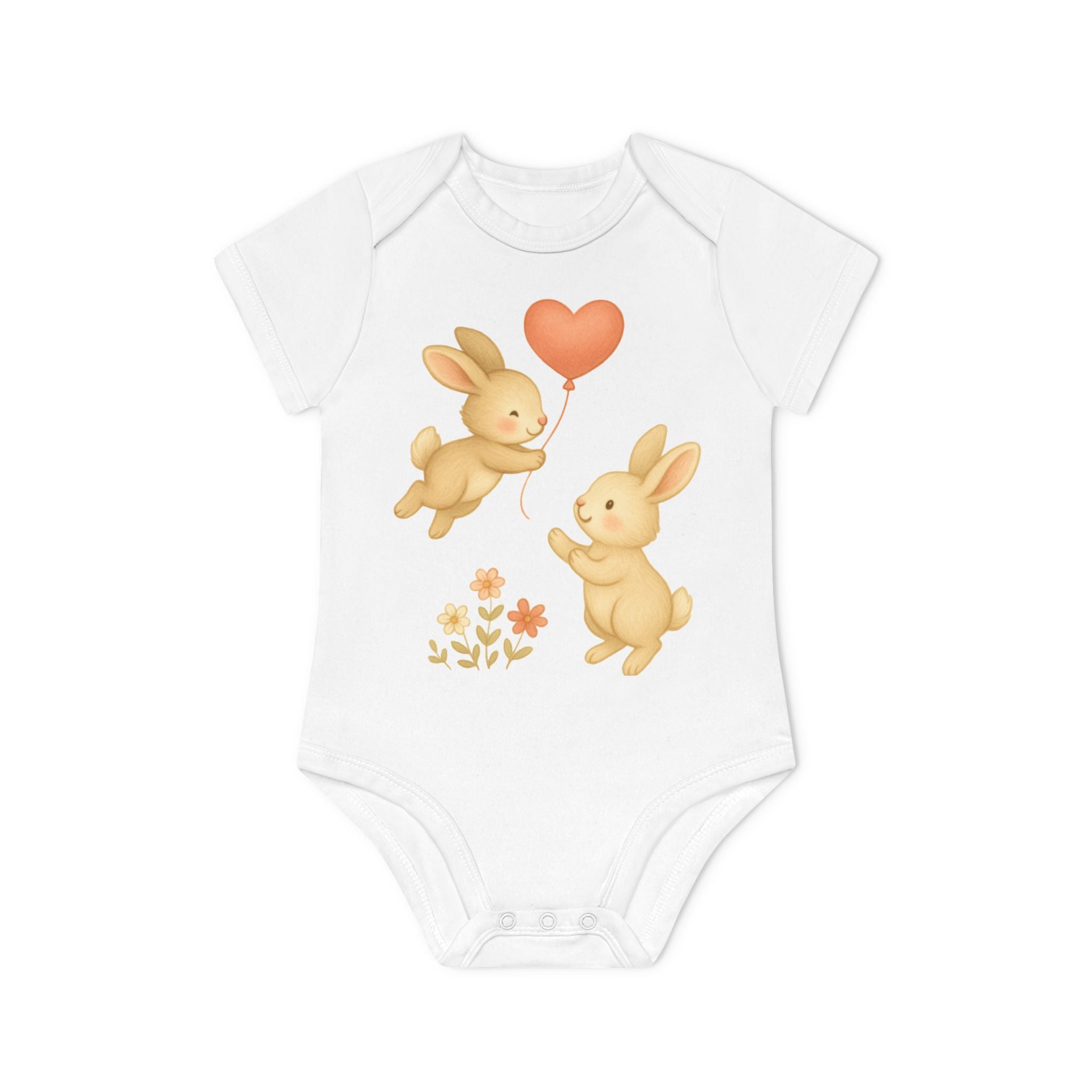 'Konijnenliefde' Babyrompertje met korte mouwen