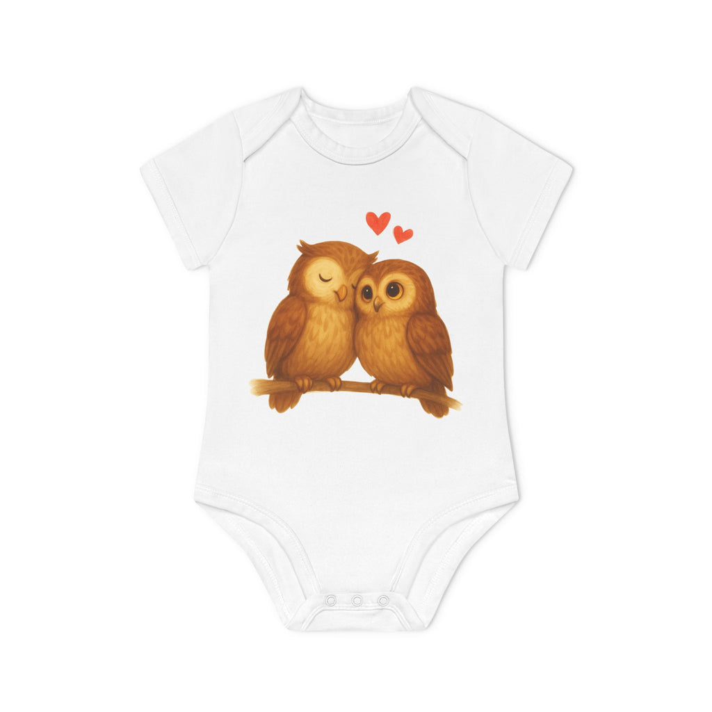 'Owls in Love' baby bodysuit short-sleeve