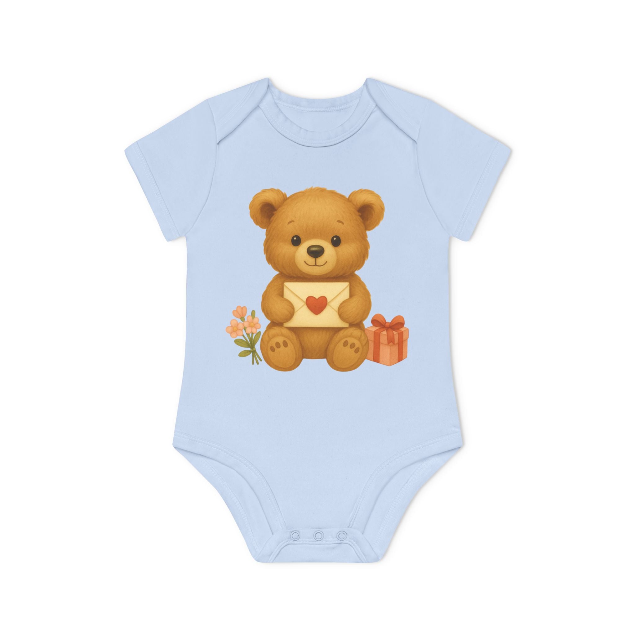 'Teddy Bear Valentine' babyrompertje met korte mouwen