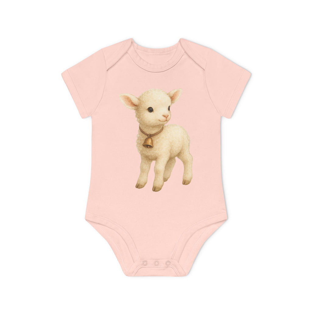 'Little Lamb with Bell' Babyrompertje met korte mouwen