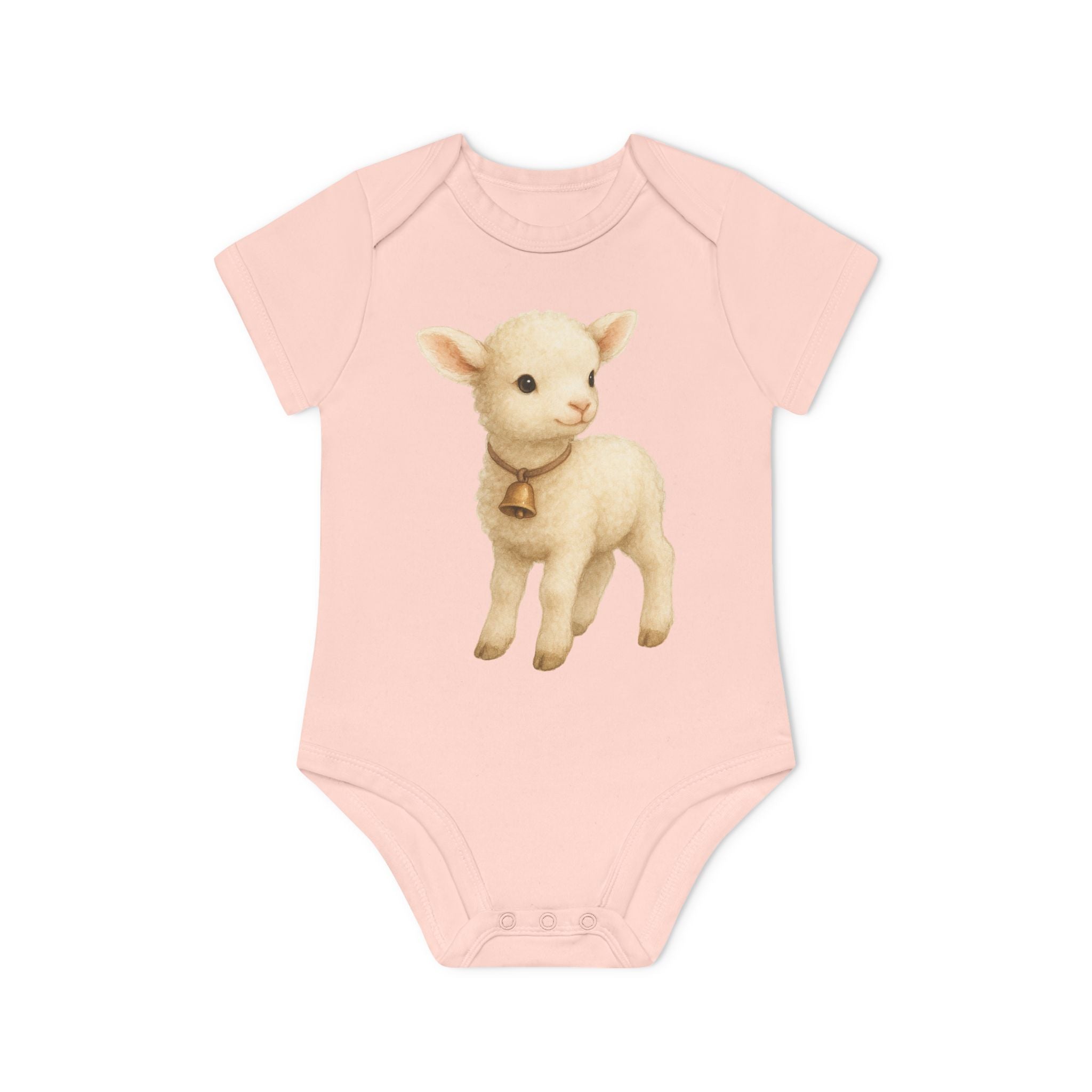 'Little Lamb with Bell' Babyrompertje met korte mouwen