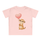 'Little Meerkat with Heart Balloon' Baby T-shirt met de tekst