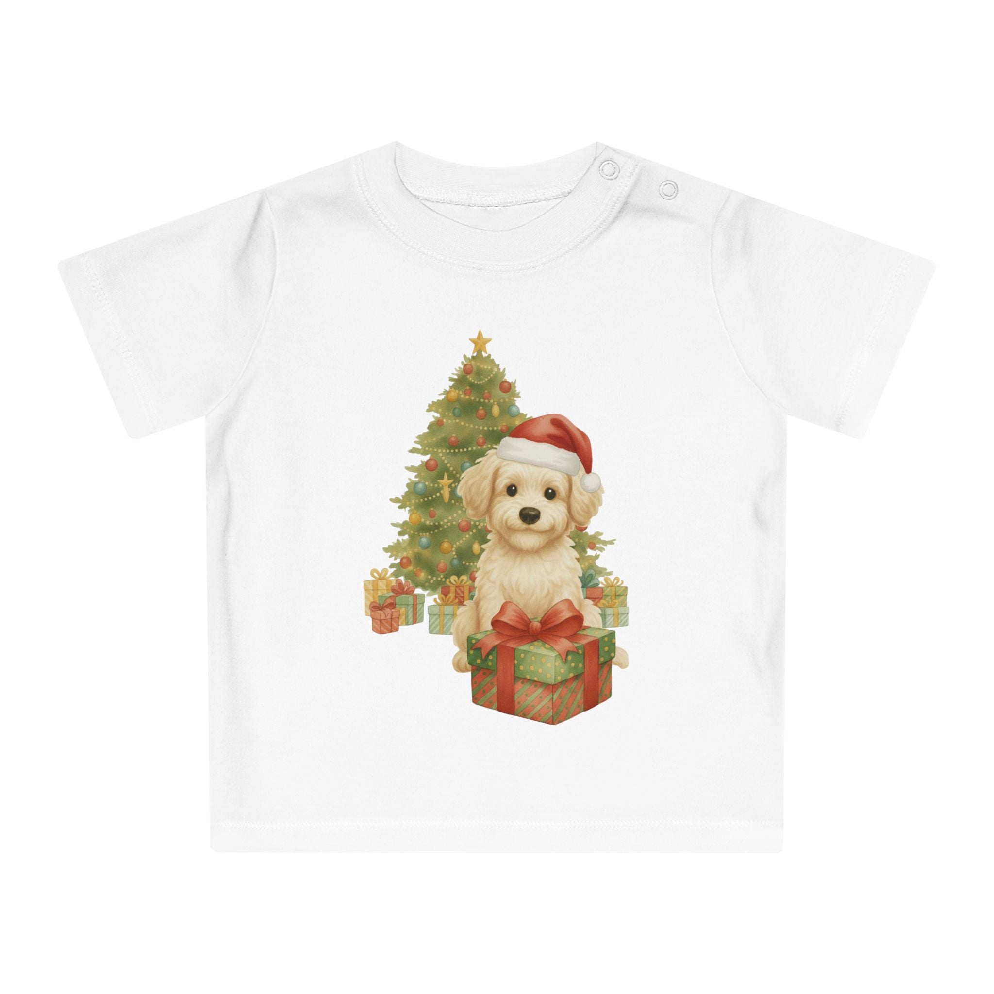 'Kerst puppy verrassing' baby t-shirt