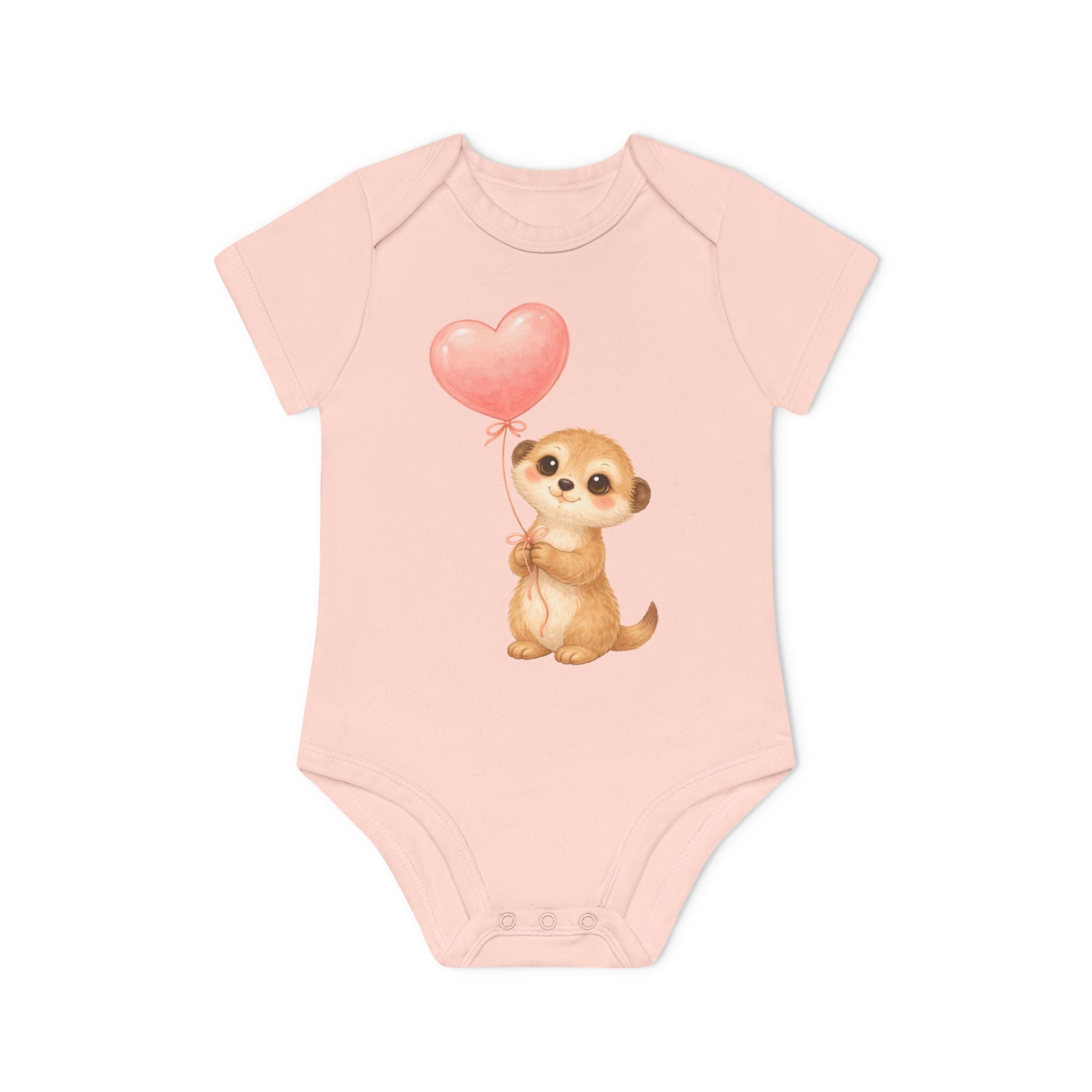 'Little Meerkat with Heart Balloon' Babyrompertje met korte mouwen