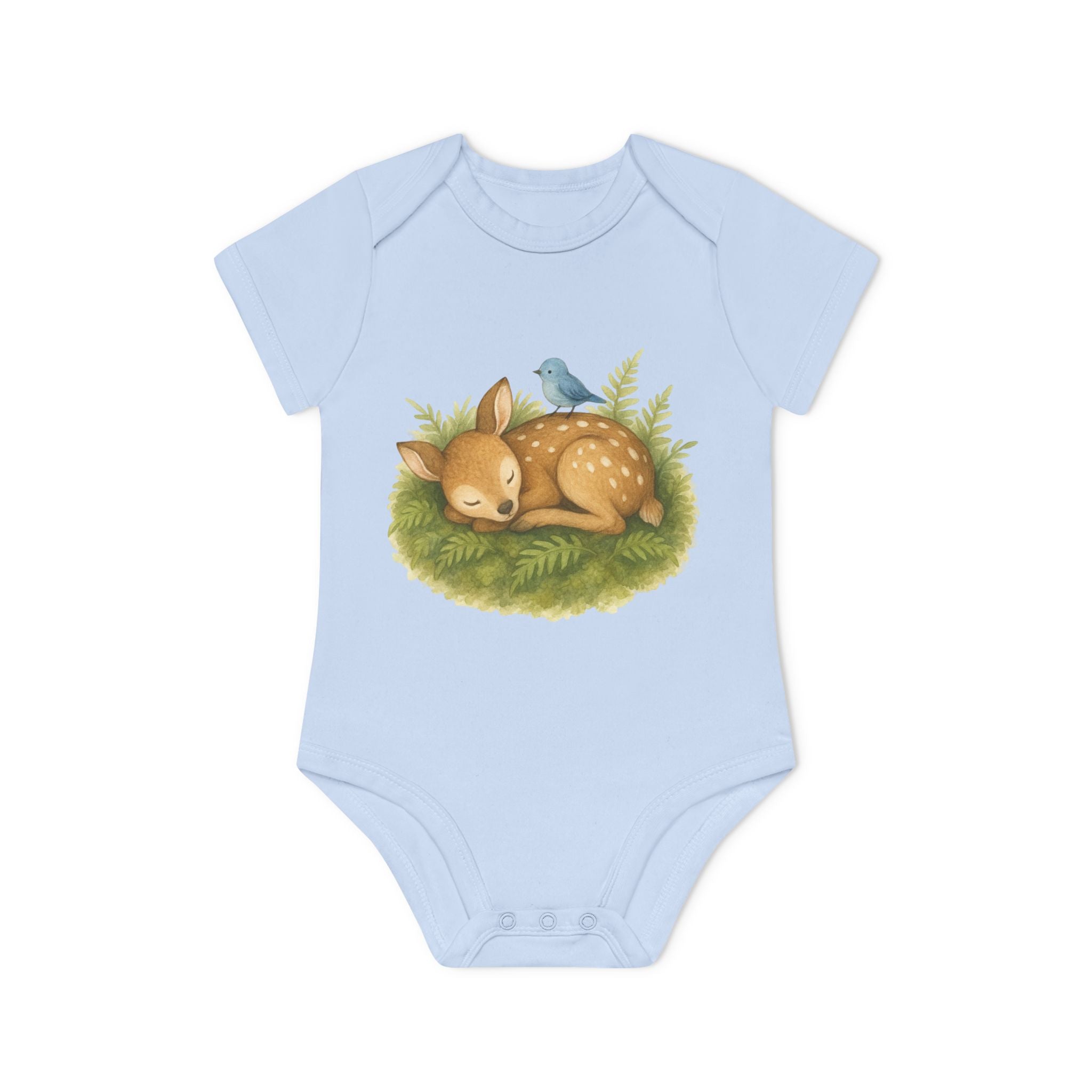 'Sleeping Fawn in the Forest' Babyrompertje met korte mouwen