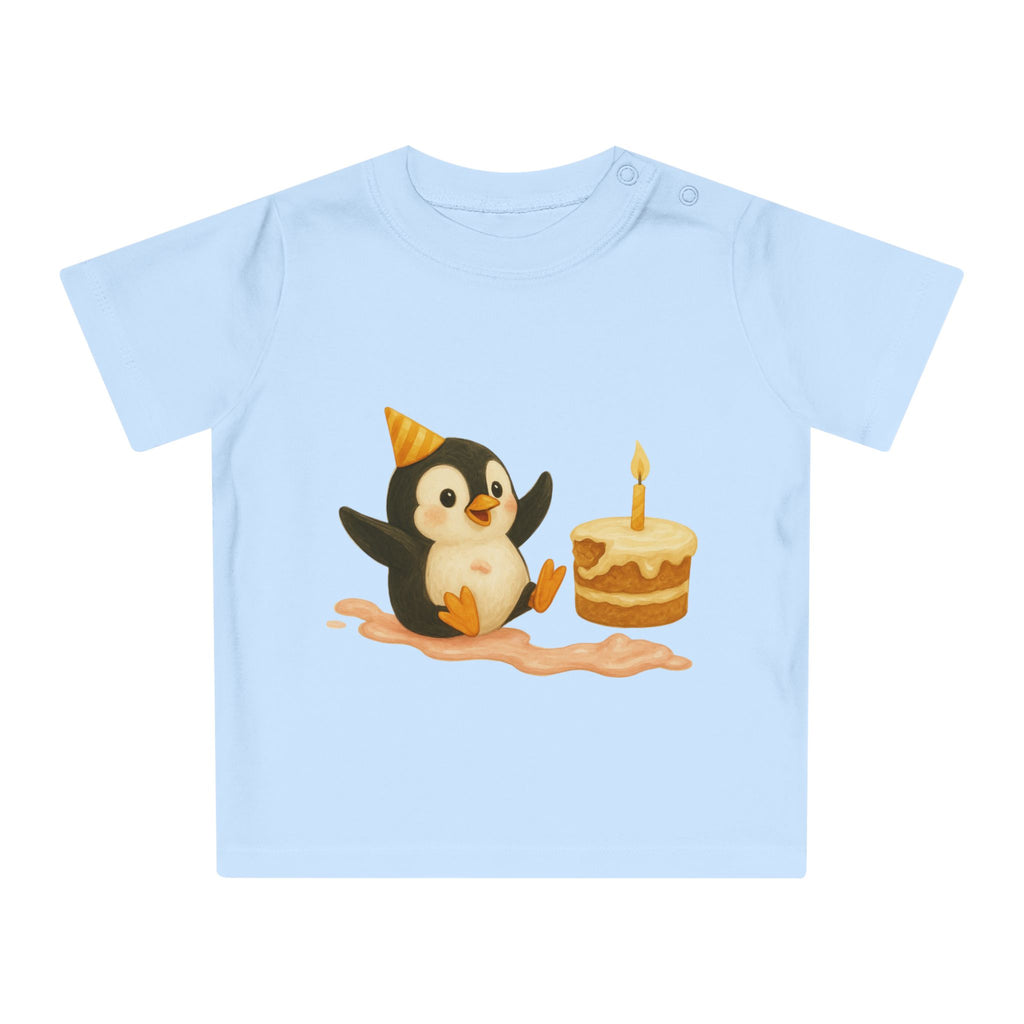 'Pinguïn met taart heeft plezier' Baby t-shirt