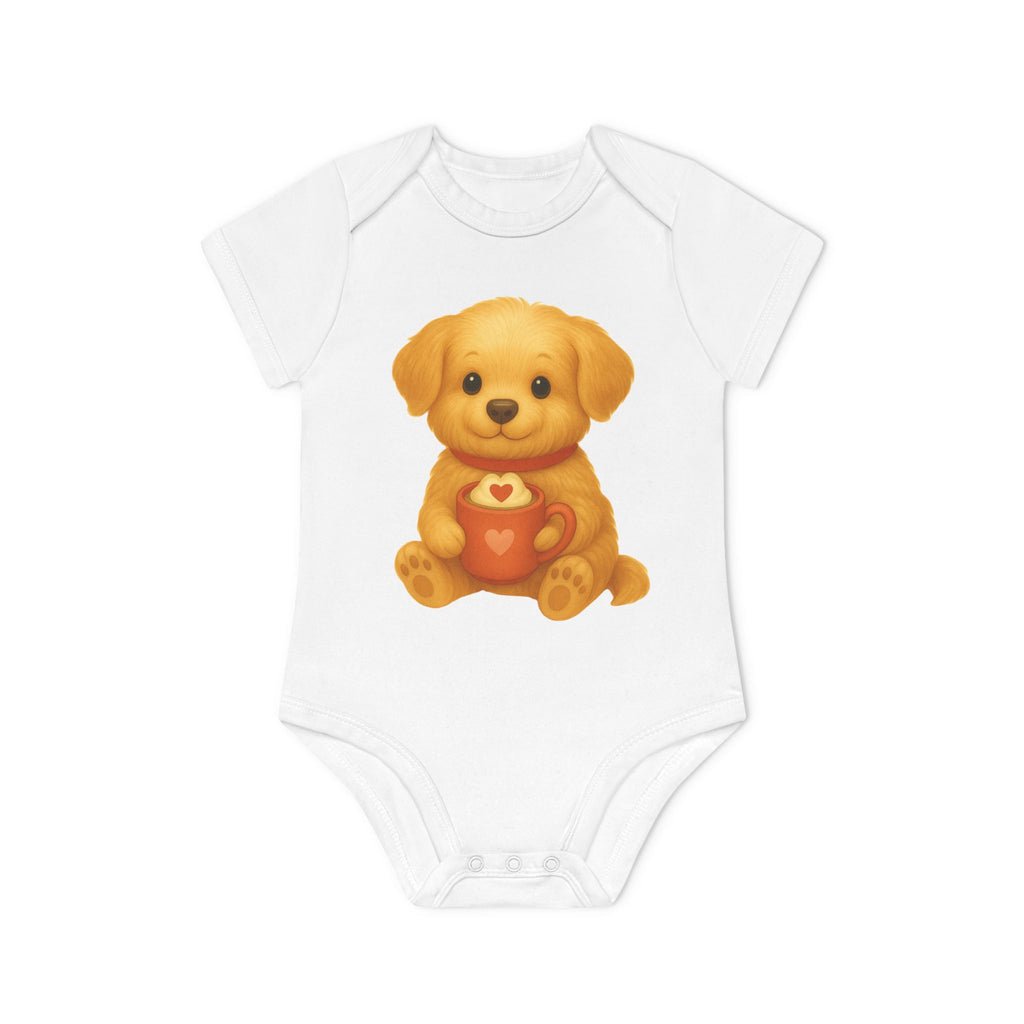 'Cup of love puppy' babyrompertje met korte mouwen