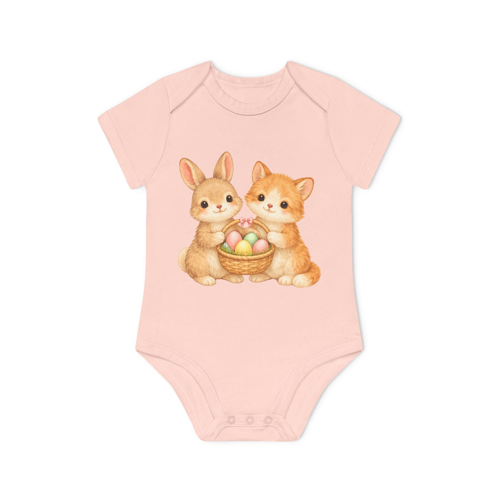 'Best Friends Easter Basket' babyrompertje met korte mouwen