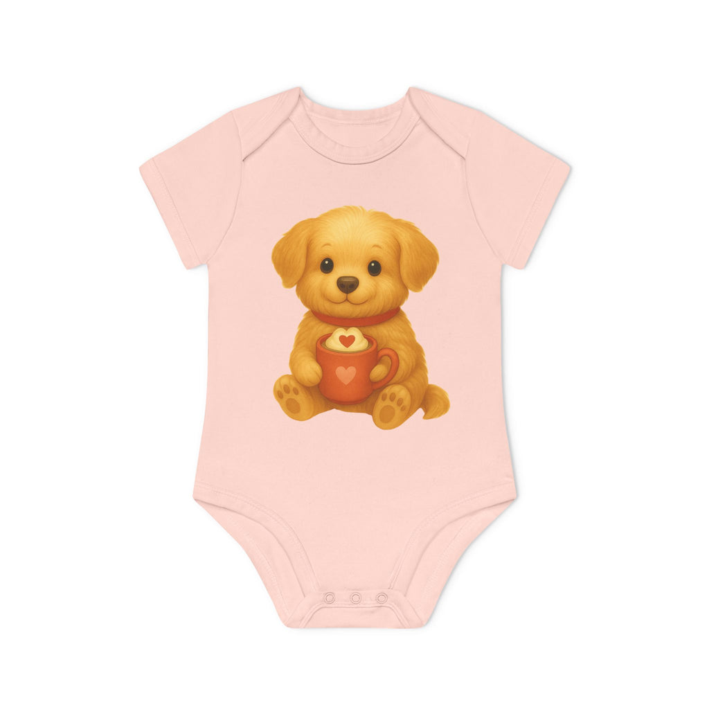 'Cup of love puppy' babyrompertje met korte mouwen