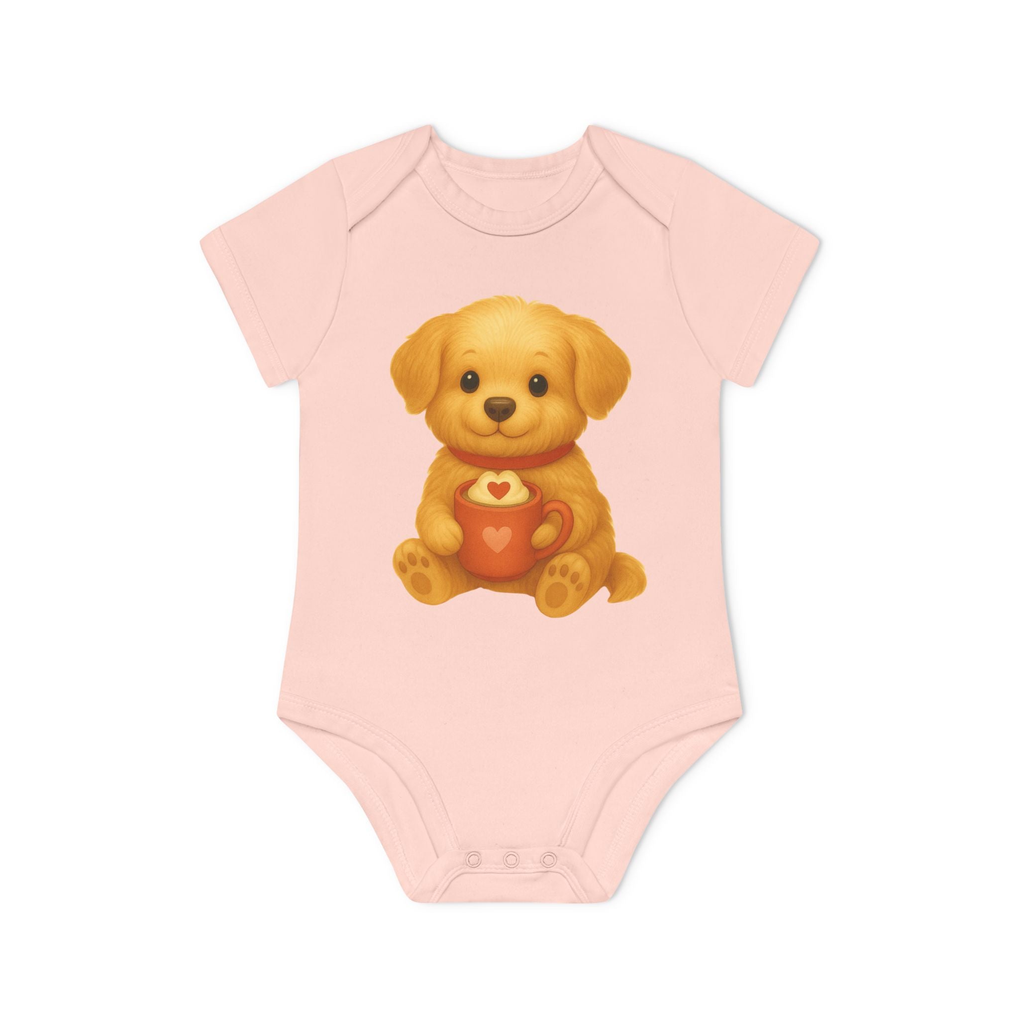 'Cup of love puppy' babyrompertje met korte mouwen