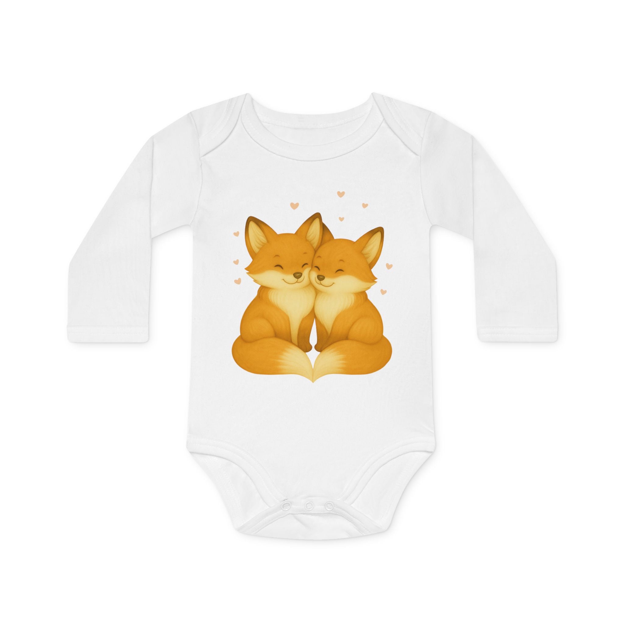 'Foxes in love' babyrompertje met lange mouwen