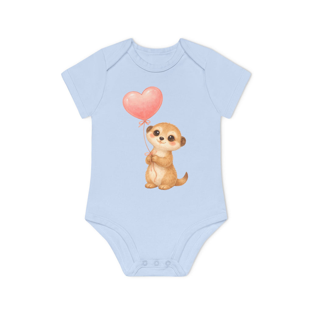'Little Meerkat with Heart Balloon' Babyrompertje met korte mouwen